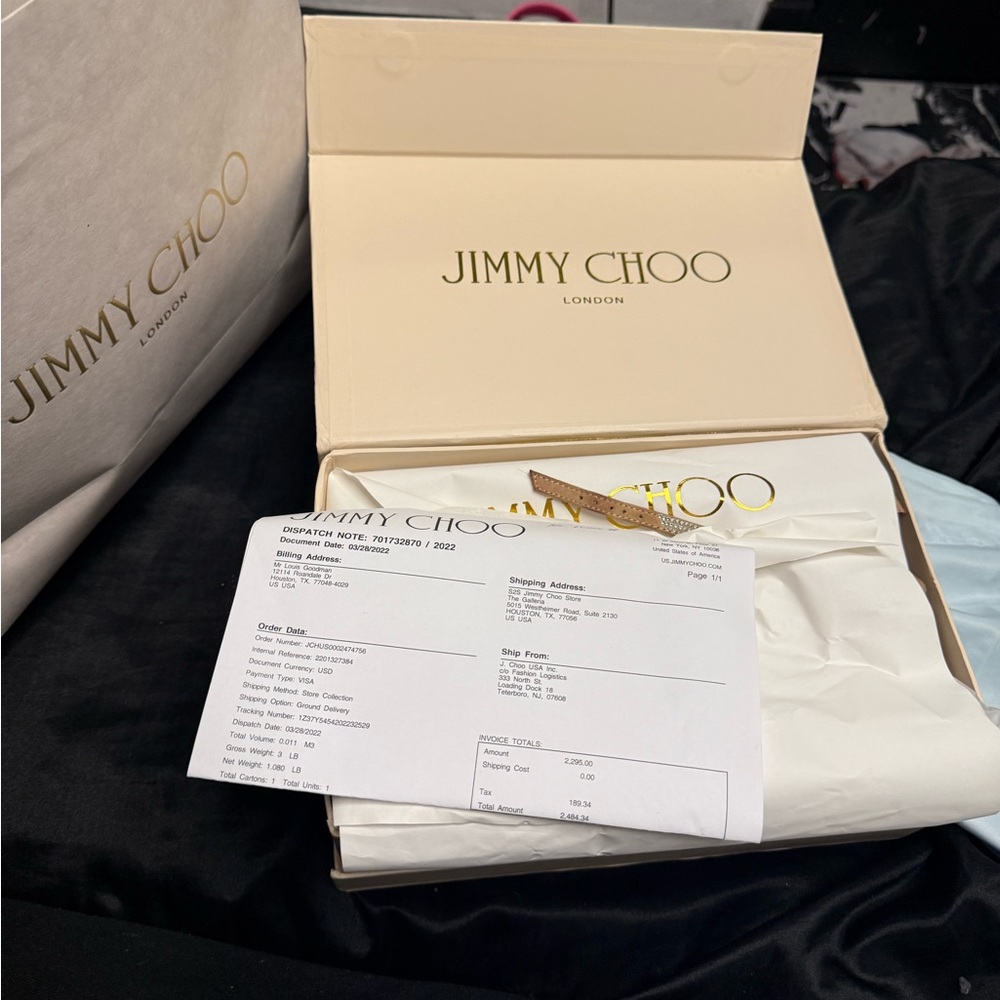 Jimmy Choo Gold and Silver Embellished Heels